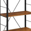 54" 4-Shelf Bookshelf with Metal Frame, Brown and Black By Casagear Home