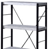 43’ 4-Shelf Bookshelf with Metal Frame White and Black By Casagear Home BM209632