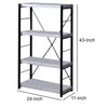 43’ 4-Shelf Bookshelf with Metal Frame White and Black By Casagear Home BM209632