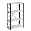 43" 4-Shelf Bookshelf with Metal Frame, White and Black By Casagear Home