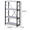 43’ 4-Shelf Bookshelf with Metal Frame White and Black By Casagear Home BM209632