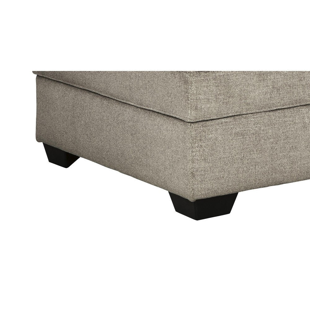 Wooden Ottoman with Hidden Storage and Tapered Block Legs Gray By Casagear Home BM209655