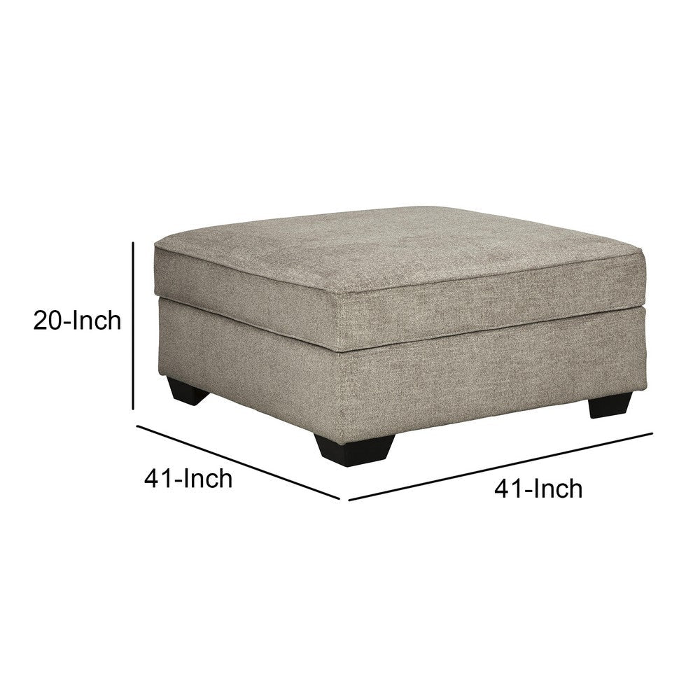 Wooden Ottoman with Hidden Storage and Tapered Block Legs Gray By Casagear Home BM209655