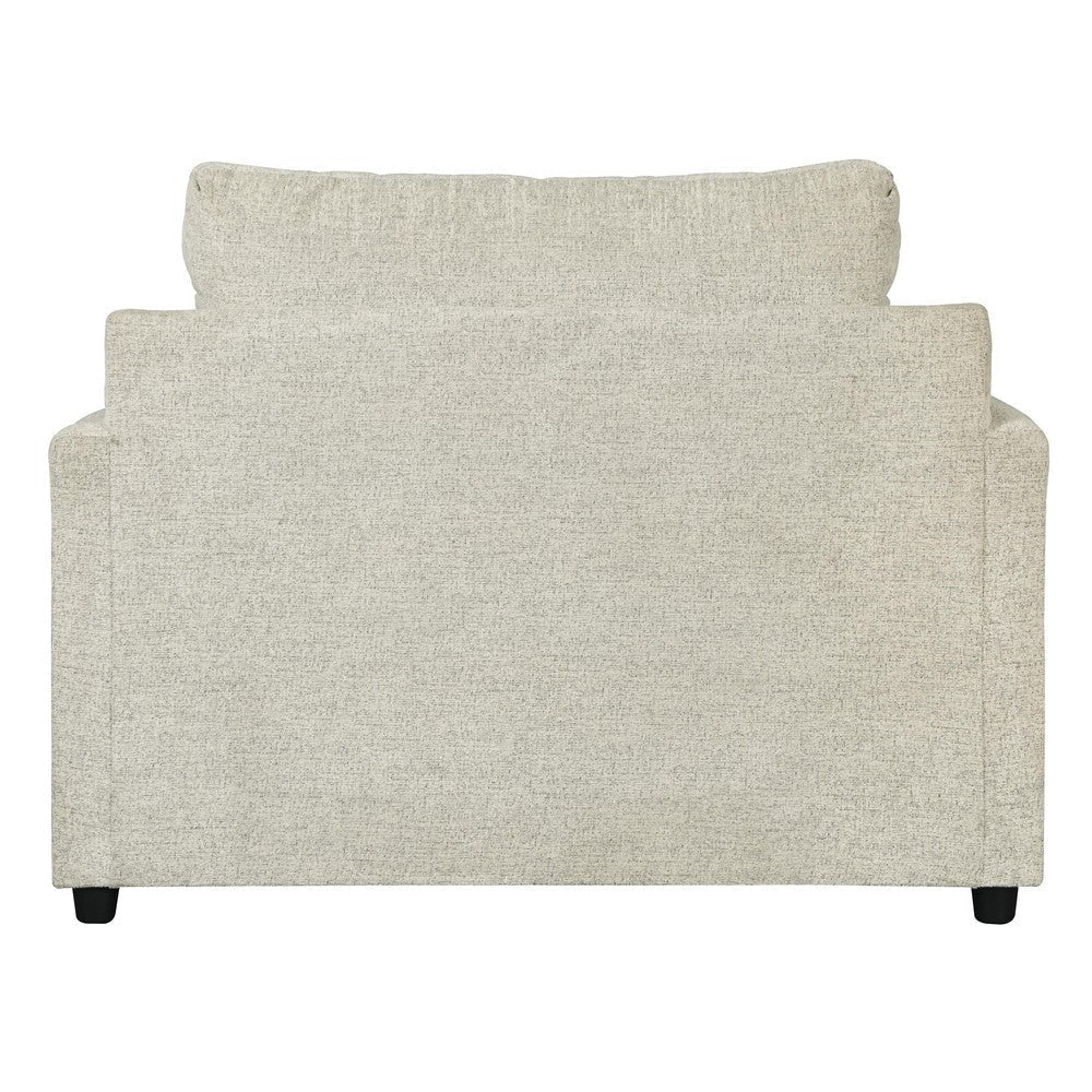 Fabric Upholstered Chair and a Half with T Cushioned Seat Light Gray By Casagear Home BM209663