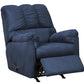 Fabric Upholstered Rocker Recliner with Tufted Backrest Blue By Casagear Home BM209665