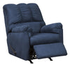 Fabric Upholstered Rocker Recliner with Tufted Backrest, Blue By Casagear Home