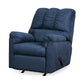 Fabric Upholstered Rocker Recliner with Tufted Backrest Blue By Casagear Home BM209665