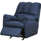 Fabric Upholstered Rocker Recliner with Tufted Backrest Blue By Casagear Home BM209665