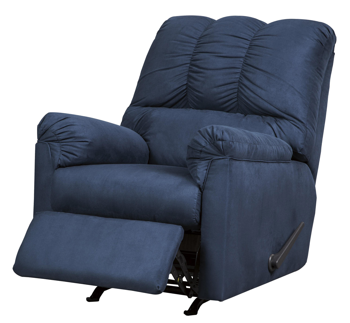 Fabric Upholstered Rocker Recliner with Tufted Backrest Blue By Casagear Home BM209665