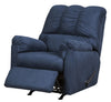 Fabric Upholstered Rocker Recliner with Tufted Backrest, Blue By Casagear Home