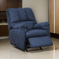 Fabric Upholstered Rocker Recliner with Tufted Backrest, Blue By Casagear Home