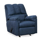 Fabric Upholstered Rocker Recliner with Tufted Backrest Blue By Casagear Home BM209665