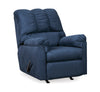 Fabric Upholstered Rocker Recliner with Tufted Backrest Blue By Casagear Home BM209665