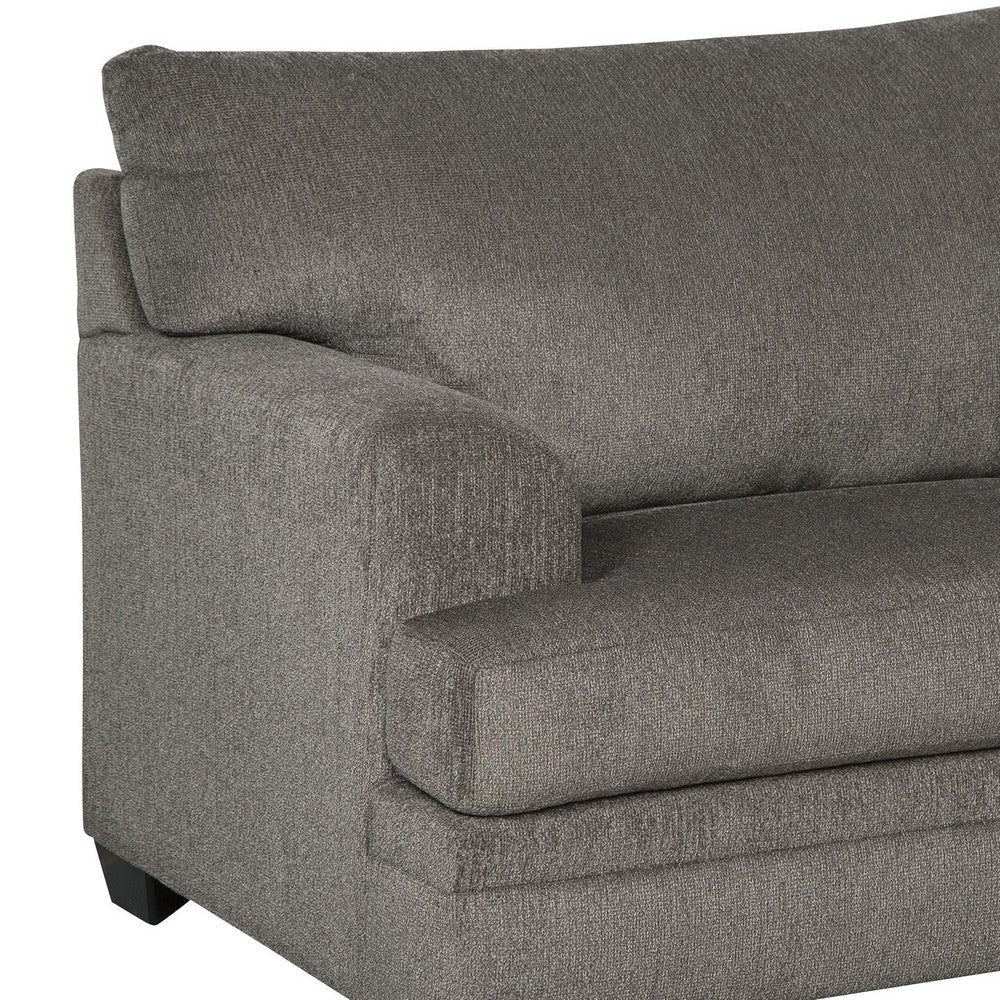 Fabric Upholstered Chair and a Half with Tapered Block Legs Gray By Casagear Home BM209673