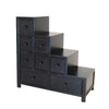 32’ 8 Drawer Wooden Reversible Step Chest Antique Black By Casagear Home BM210158