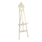 Wooden Hand Carved Tripod Easel with Back Leg Support, White By Casagear Home