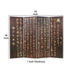 36’ 4 Panel Screen Divider with Chinese Script Brown & Gold By Casagear Home BM210405