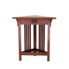 30’ 1-Drawer Triangular Corner Table with Slatted Design Brown By Casagear Home BM210424