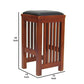 24’’ Slatted Design Barstool with Leatherette Seat Oak Brown By Casagear Home BM210426