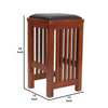 24’’ Slatted Design Barstool with Leatherette Seat Oak Brown By Casagear Home BM210426