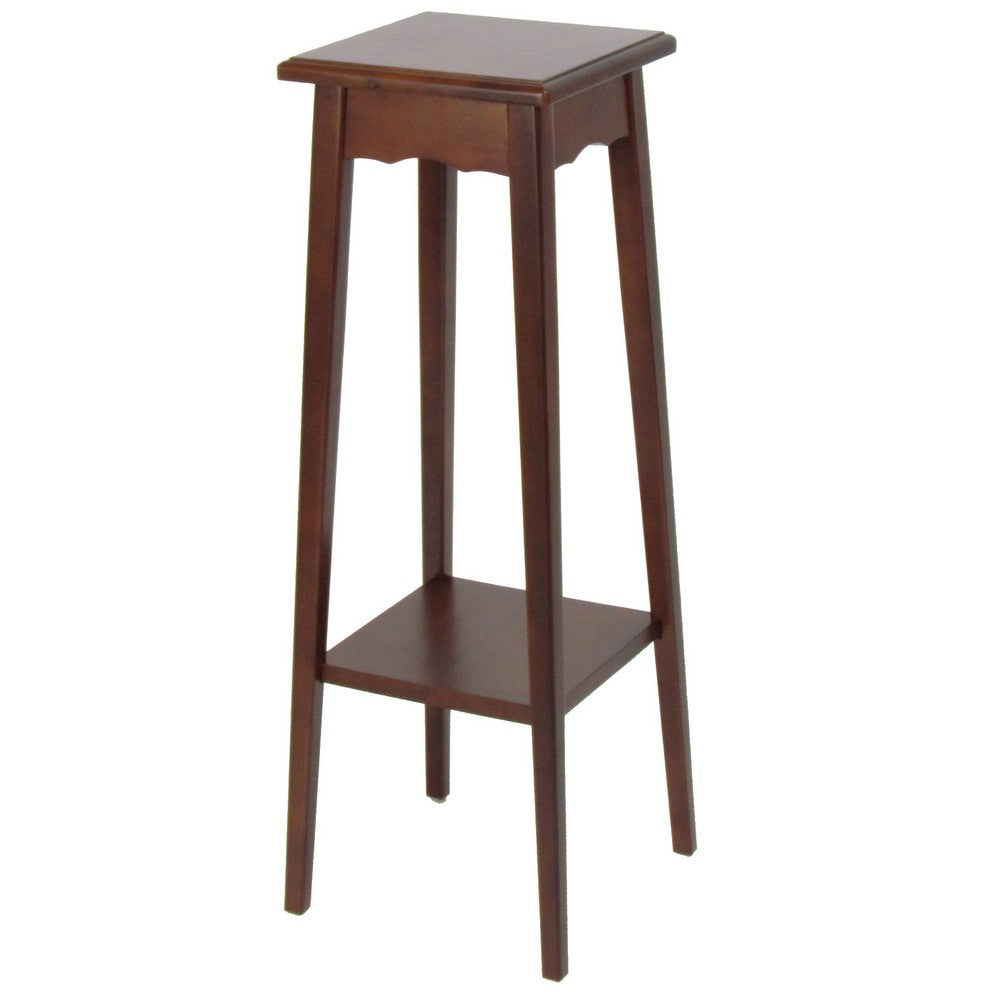 39’’ 1-Shelf Wooden Plant Stand with Slanted Legs Brown By Casagear Home BM210433