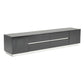 4 Drawers and 2 Doors Wooden TV Stand with Floating Plinth Base, Black By Casagear Home