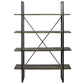 72’ 4-Tier Bookcase with X-Back Support Black and Gray By Casagear Home BM210645