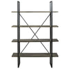 72’ 4-Tier Bookcase with X-Back Support Black and Gray By Casagear Home BM210645