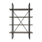 72’ 4-Tier Bookcase with X-Back Support Black and Gray By Casagear Home BM210645