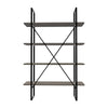 72’ 4-Tier Bookcase with X-Back Support Black and Gray By Casagear Home BM210645