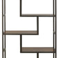 70’’ 5-Shelf Metal Frame Bookcase Brown and Black By Casagear Home BM210649