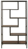 70’’ 5-Shelf Metal Frame Bookcase Brown and Black By Casagear Home BM210649