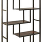 70’’ 5-Shelf Metal Frame Bookcase Brown and Black By Casagear Home BM210649