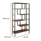 70’’ 5-Shelf Metal Frame Bookcase Brown and Black By Casagear Home BM210649