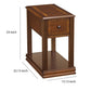 Chair Side End Table with 1 Drawer and Open Bottom Shelf Brown By Casagear Home BM210674