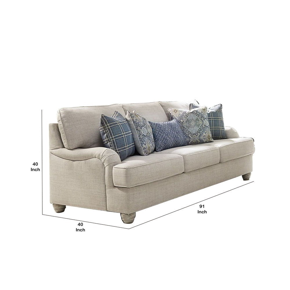 Contemporary Style Queen Sofa Sleeper with Curved Armrest Light Gray By Casagear Home BM210693