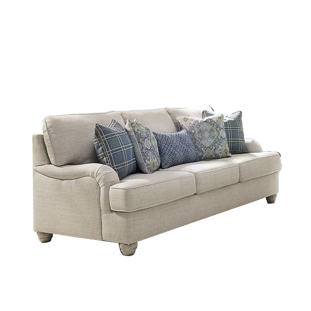 Contemporary Style Queen Sofa Sleeper with Curved Armrest, Light Gray By Casagear Home