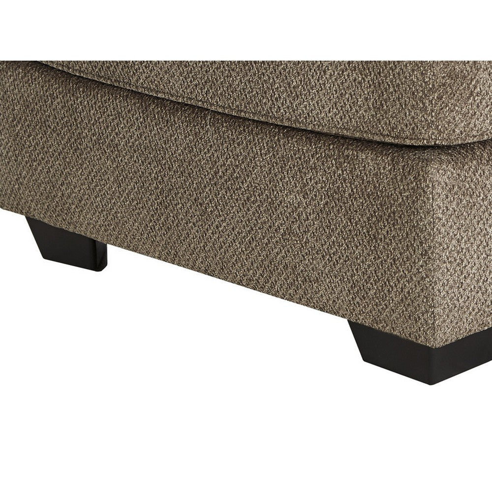 37’ Upholstered Square Dual Layer Oversized Ottoman Brown By Casagear Home BM210746