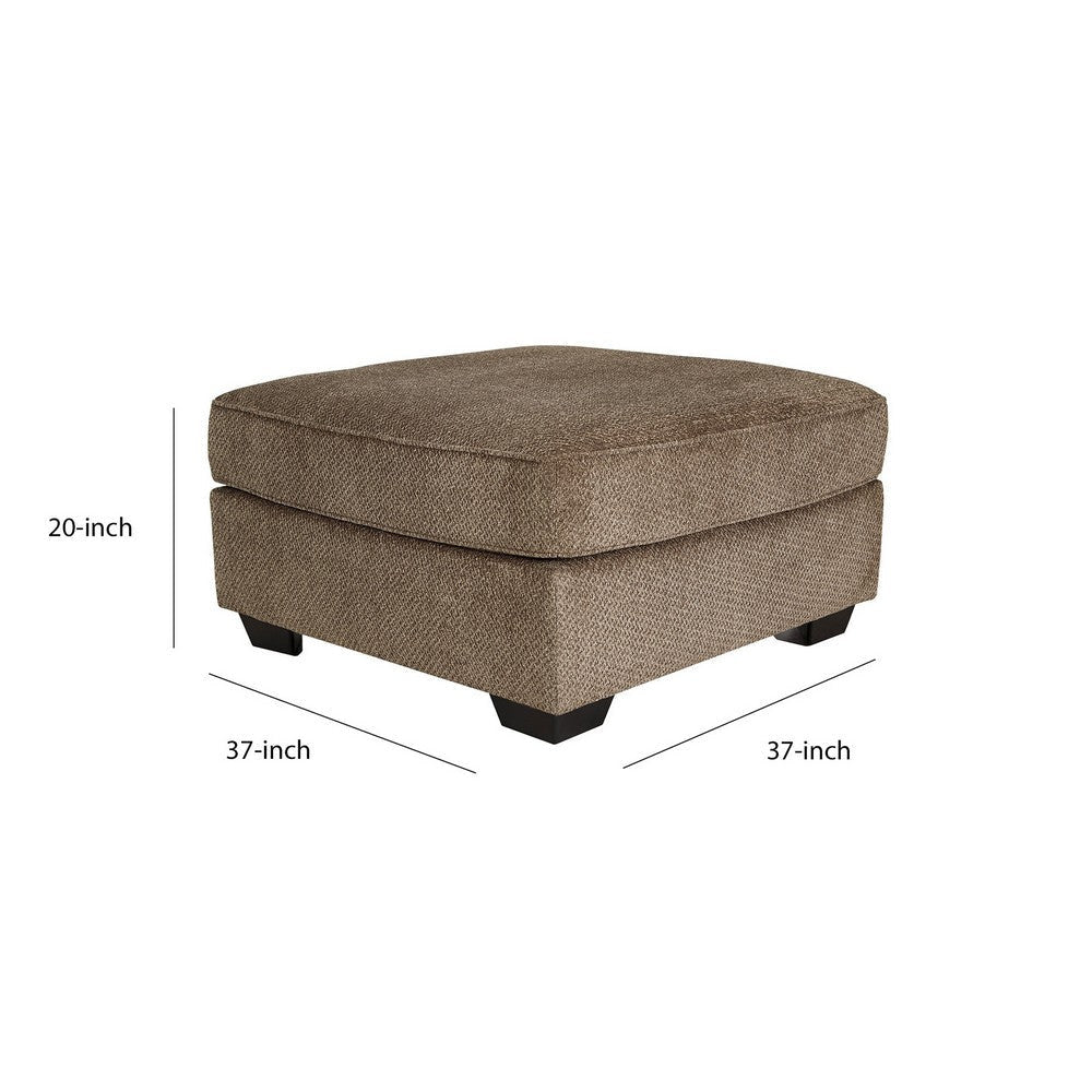 37’ Upholstered Square Dual Layer Oversized Ottoman Brown By Casagear Home BM210746