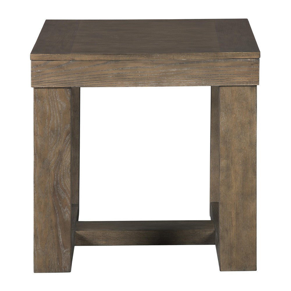 Trestle Base End Table Taupe Brown By Casagear Home BM210783