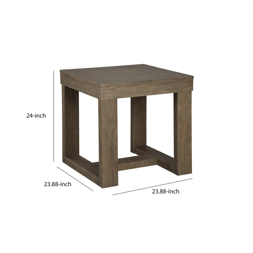 Trestle Base End Table Taupe Brown By Casagear Home BM210783