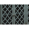 Lattice Design 4 Door Cabinet with Glass Inserts and Bun Feet Teal Blue By Casagear Home BM210796