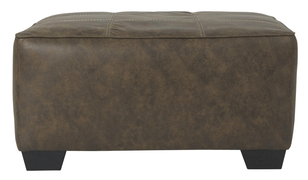 39’’ Square Stitched Oversized Ottoman Brown By Casagear Home BM210835