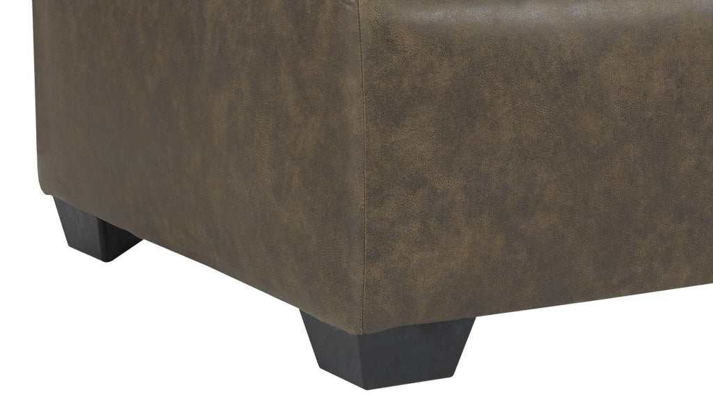 39’’ Square Stitched Oversized Ottoman Brown By Casagear Home BM210835