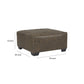 39’’ Square Stitched Oversized Ottoman Brown By Casagear Home BM210835