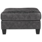 33’ Upholstered Dual Layer Ottoman with Stitching Gray By Casagear Home BM210844