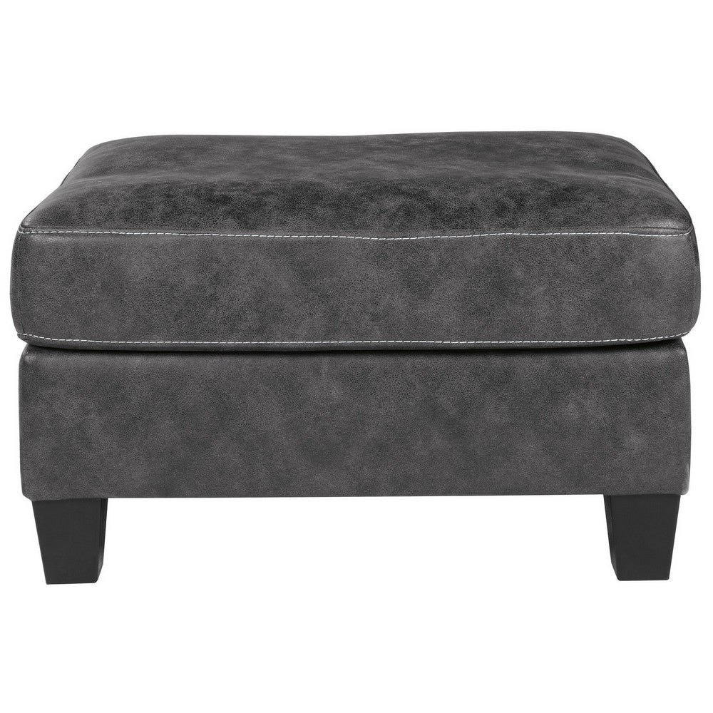 33’ Upholstered Dual Layer Ottoman with Stitching Gray By Casagear Home BM210844