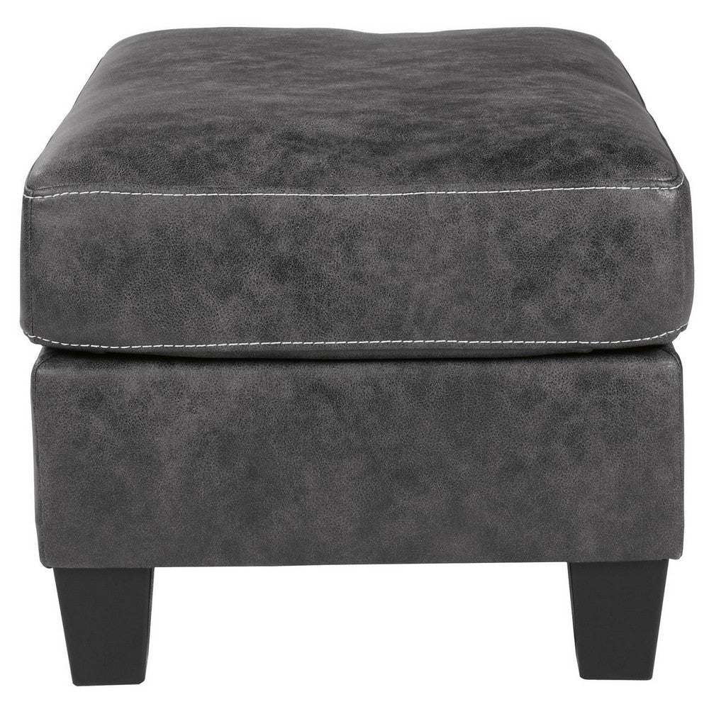 33’ Upholstered Dual Layer Ottoman with Stitching Gray By Casagear Home BM210844