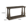 Rectangular Wooden Sofa Table with Square Baluster Legs Gray BM210854