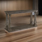 Rectangular Wooden Sofa Table with Square Baluster Legs, Taupe Brown By Casagear Home